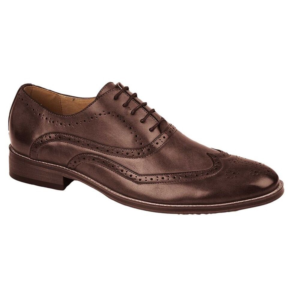Goor Childrens Boys Brogued Wing Tip Smart Shoe / Ox Blood